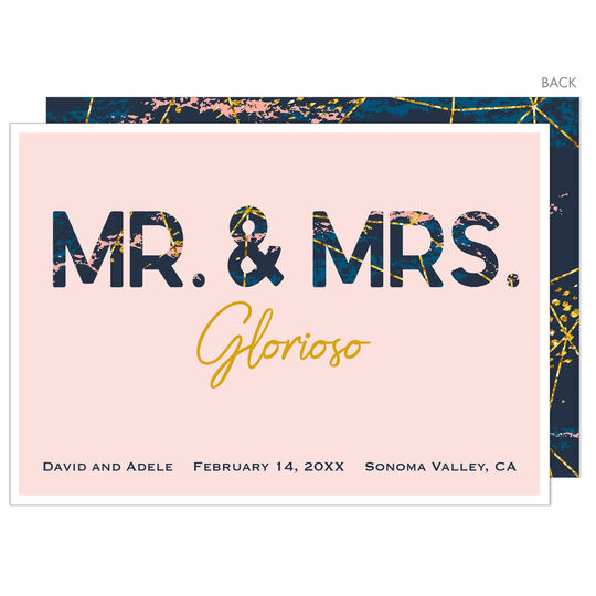 Pink Mr and Mrs Wedding Announcements